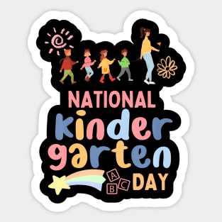 National Kindergarten Day 2024 Teacher Kids Boys Girls Sticker